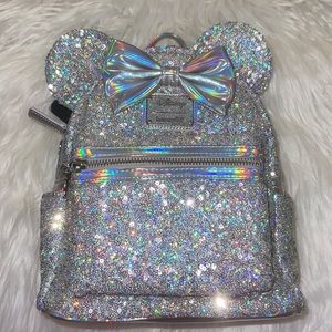 Loungefly X LASR Exclusive Disney Holographic Sequin Minnie Mini Backpack